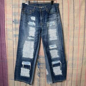 Custom wide leg baggy flared jeans size 34 x 34